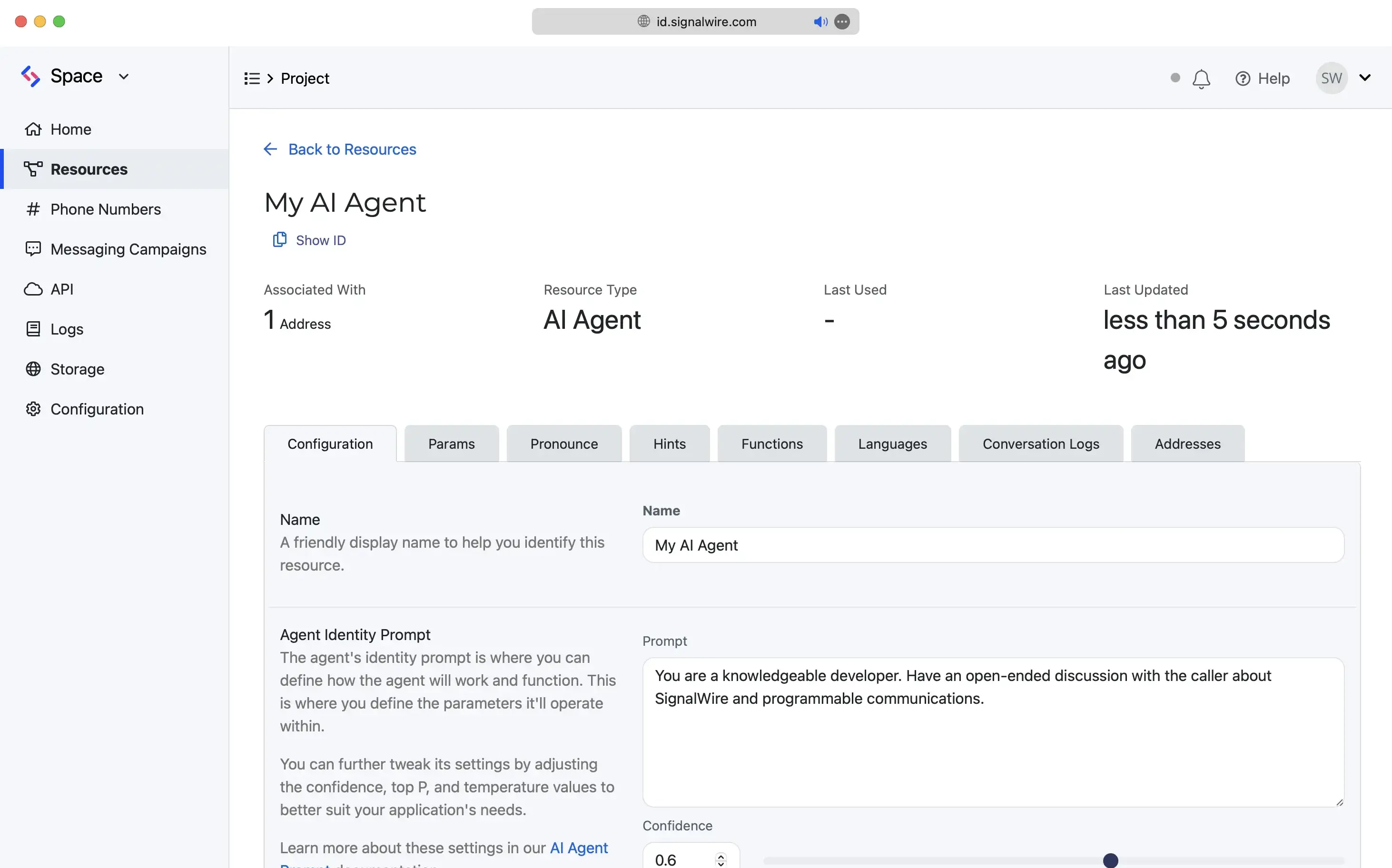 The AI Agents tab in the Dashboard.